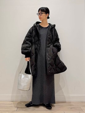 キルティングドロストダウンコートを使った人気ファッション