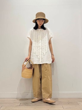 「ペーパーハット」｜くどうさん（レディース・157cm）の夏コーディネート