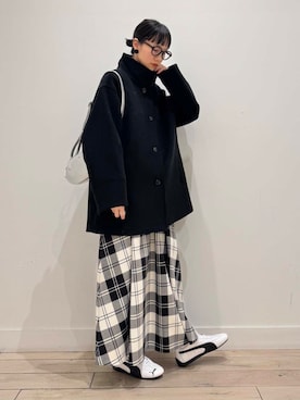 「FORK&SPOON」｜「アイテム（スウェット）」を使った、くどうさん（レディース・157cm）の冬コーディネート