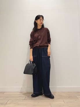 「アイテム（ボストンバッグ）」を使った、くどうさん（レディース・157cm）の秋コーディネート