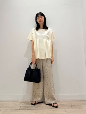 「ドットパンツ」｜くどうさん（レディース・157cm）の夏コーディネート