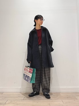 「アイテム（ステンカラーコート）」を使った、くどうさん（骨格ナチュラル・レディース・157cm）の冬コーディネート