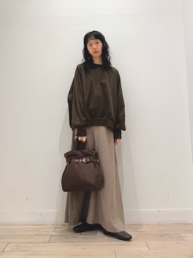 「EKAL（エカル）のWS DRY OUT LONG-SLEEVE T-SHIRTS（Tシャツ/カットソー）」を使った、くどうさん（レディース・157cm・30代）の秋コーディネート