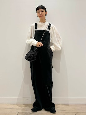 「URBAN RESEARCH DOORS（アーバンリサーチドアーズ）のピンタックフリルスタンドカラーブラウス（シャツ/ブラウス）」を使った、くどうさん（レディース・157cm）の秋コーディネート