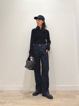 「URBAN RESEARCH DOORS（アーバンリサーチドアーズ）のGYMPHLEX　6PANEL CAP（キャップ）」を使った、くどうさん（レディース・157cm）の秋コーディネート