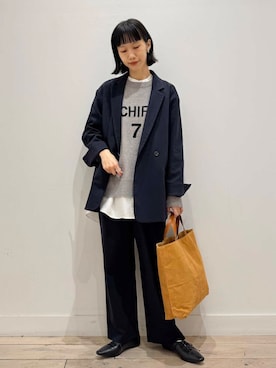 「アイテム（セットアップ）」を使った、くどうさん（レディース・157cm）の秋コーディネート