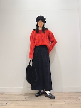 「アイテム（ハンチング/ベレー帽）」を使った、くどうさん（レディース・157cm・30代）の秋コーディネート