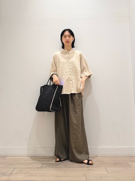 「PLAKTON（プラクトン）のアイテム」を使った、くどうさん（レディース・157cm）の夏コーディネート