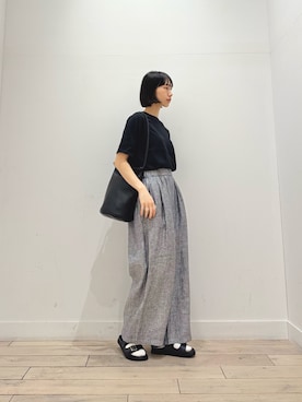 「リネン」｜くどうさん（レディース・157cm）の春コーディネート