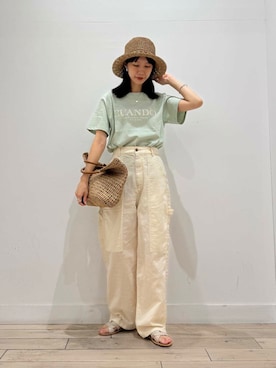「ペーパーハット」｜くどうさん（レディース・157cm）の夏コーディネート
