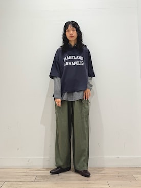 「アイテム（ローファー）」を使った、くどうさん（レディース・157cm・30代）の夏コーディネート