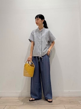 「SMELLY（スメリー）のアイテム」を使った、くどうさん（レディース・157cm）の夏コーディネート