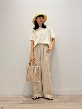 「ペーパーハット」｜くどうさん（レディース・157cm）の夏コーディネート