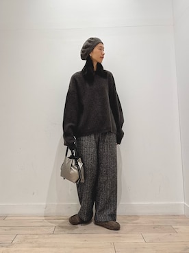 「アイテム（スリッポン）」を使った、くどうさん（レディース・157cm）の冬コーディネート