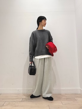 「アイテム（バレエシューズ）」を使った、くどうさん（レディース・157cm）の秋コーディネート