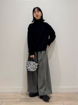 「URBAN RESEARCH DOORS（アーバンリサーチドアーズ）のタートルネックニット（ニット/セーター）」を使った、くどうさん（レディース・157cm）の冬コーディネート