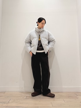 「URBAN RESEARCH DOORS（アーバンリサーチドアーズ）の『別注』REMME×DOORS　CLOG SHOES（Other Shoes、ブラウン系）」を使った、くどうさん（レディース・157cm）の秋コーディネート
