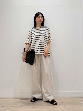 「ドルマンカットソー」｜くどうさん（レディース・157cm）の夏コーディネート
