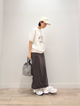 「Champion（チャンピオン）のアイテム（トップス）」を使った、くどうさん（レディース・157cm）の春コーディネート