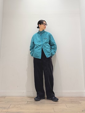 「URBAN RESEARCH DOORS（アーバンリサーチドアーズ）のL.L.Bean JAPAN EDITION　MICROFLEECE LINED JACKET（Tailored jacket、グリーン系）」を使った、くどうさん（レディース・157cm）の秋コーディネート