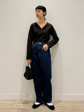 「FORK&SPOON」｜「アイテム（バレエシューズ）」を使った、くどうさん（レディース・157cm）の秋コーディネート