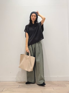「URBAN RESEARCH DOORS（アーバンリサーチドアーズ）のリネンライクニットプルオーバー（ニット/セーター）」を使った、くどうさん（レディース・157cm）の秋コーディネート