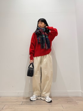 「アイテム（ボストンバッグ）」を使った、くどうさん（レディース・157cm）の秋コーディネート