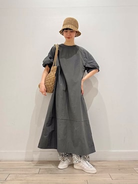 「ペーパーハット」｜くどうさん（レディース・157cm）の春コーディネート