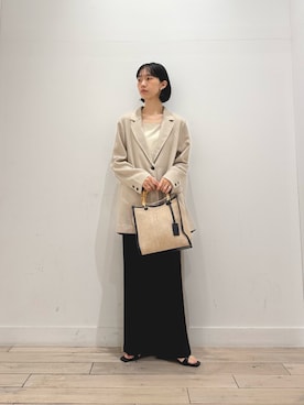 「アイテム（ジャケット/アウター）」を使った、くどうさん（レディース・157cm）の春コーディネート