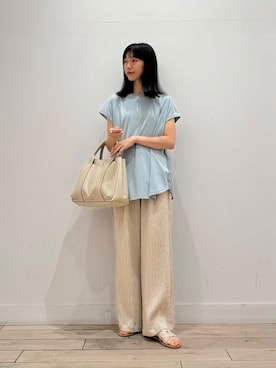 「URBAN RESEARCH DOORS（アーバンリサーチドアーズ）の楊柳イージーパンツ（その他パンツ）」を使った、くどうさん（レディース・157cm）の夏コーディネート