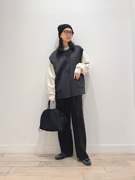 「HARUTA（ハルタ）の『別注』HARUTA×DOORS　キルトローファー（ローファー）」を使った、くどうさん（レディース・157cm）の秋コーディネート