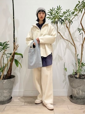 「doors」｜「アイテム（スリッポン）」を使った、くどうさん（レディース・157cm）の冬コーディネート