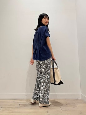 「リネンブラウス」｜くどうさん（レディース・157cm）の夏コーディネート