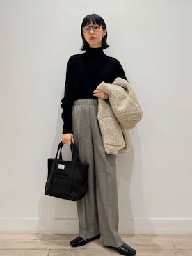 「GYMPHLEX（ジムフレックス）のGYMPHLEX　BOA HOODED VEST（その他アウター）」を使った、くどうさん（レディース・157cm）の秋コーディネート