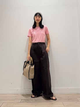 「アイテム（ニットキャップ/ビーニー）」を使った、くどうさん（レディース・157cm）の夏コーディネート