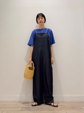 「アイテム（サロペット/オーバーオール）」を使った、くどうさん（レディース・157cm）の夏コーディネート