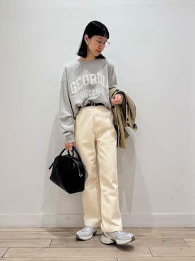 「FORK&SPOON」｜「アイテム（スウェット）」を使った、くどうさん（レディース・157cm）の冬コーディネート