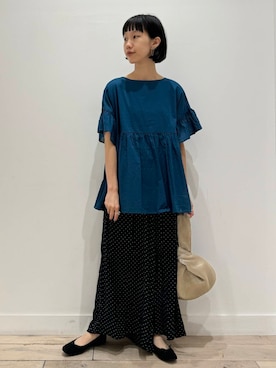 「アイテム（バレエシューズ）」を使った、くどうさん（レディース・157cm）の夏コーディネート