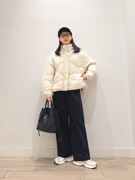 「アイテム（ダウンジャケット/コート）」を使った、くどうさん（レディース・157cm・30代）の冬コーディネート