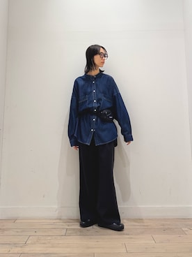 「URBAN RESEARCH DOORS（アーバンリサーチドアーズ）のpatagonia　TERRAVIA MINI HIP PACK（Fannypack、ブラック系）」を使った、くどうさん（レディース・157cm）の秋コーディネート