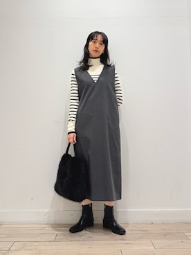 「URBAN RESEARCH DOORS(アーバンリサーチドアーズ)のアイテム(ワンピース)」を使った、くどうさん(レディース・157cm)の秋コーディネート