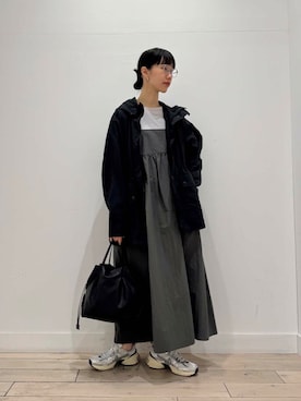 「アイテム（マウンテンパーカー）」を使った、くどうさん（レディース・157cm）の春コーディネート