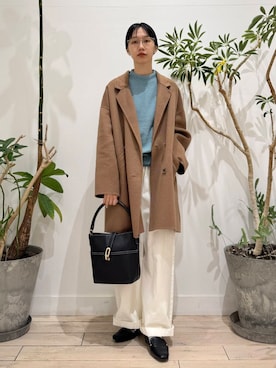 「URBAN RESEARCH DOORS（アーバンリサーチドアーズ）のウールリバーテーラードコート（その他アウター）」を使った、くどうさん（レディース・157cm）の秋コーディネート