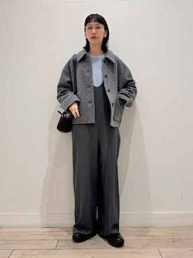 「FORK&SPOON」｜「アイテム（サロペット/オーバーオール）」を使った、くどうさん（レディース・157cm）の冬コーディネート