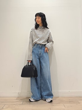 「アイテム（ボストンバッグ）」を使った、くどうさん（レディース・157cm）の秋コーディネート