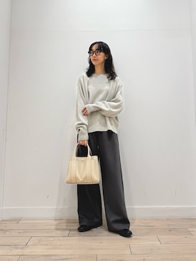 「RODE SKO（ロデスコ）のアイテム（トートバッグ）」を使った、くどうさん（レディース・157cm）の秋コーディネート