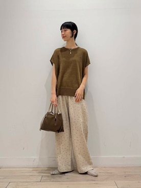 「ドットパンツ」｜くどうさん（レディース・157cm）の夏コーディネート
