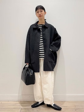 「アイテム（ステンカラーコート）」を使った、くどうさん（レディース・157cm）の秋コーディネート