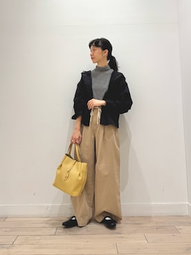 「URBAN RESEARCH DOORS（アーバンリサーチドアーズ）のスクエアトゥリボンミュール（サンダル）」を使った、くどうさん（レディース・157cm）の秋コーディネート