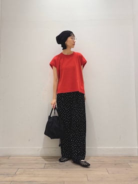 「URBAN RESEARCH DOORS（アーバンリサーチドアーズ）の和紙ビーニー（ニットキャップ/ビーニー、グレー系）」を使った、くどうさん（レディース・157cm）の夏コーディネート